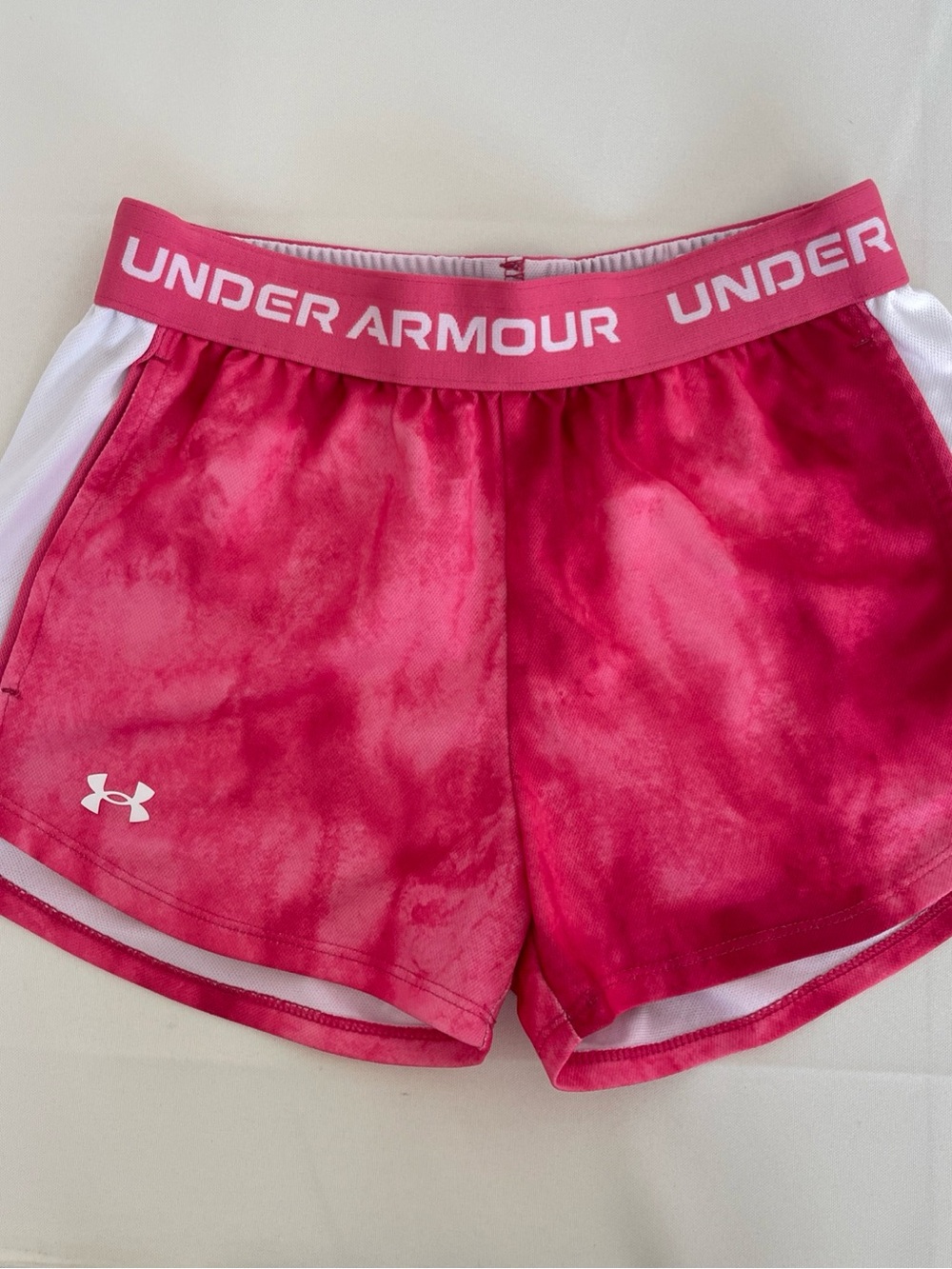 Under Armour Hot Pink Athletic Shorts with White Panels